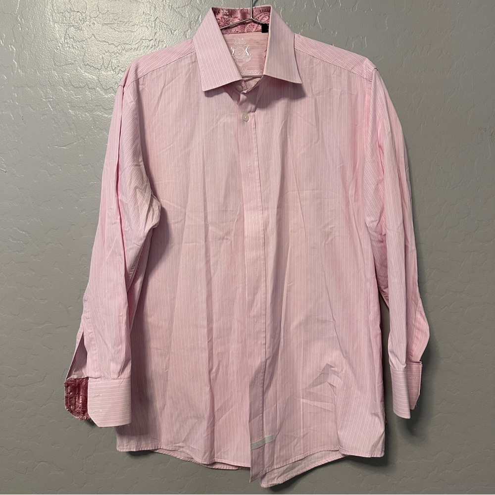 ENGLISH LAUNDRY PLAID COTTON LONG SLEEVE DRESS SHIRT SIZE 16 32/33 STRIPE